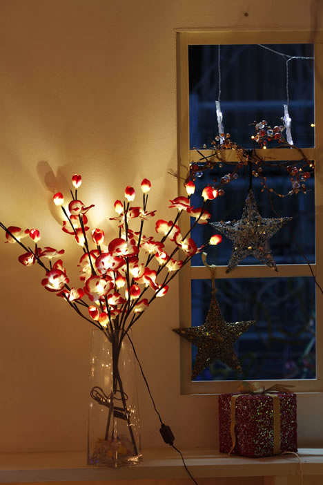 FY-50016 싼 크리스마스 꽃 분기 나무 작은 빛을지도했다 전구 램프 LED가